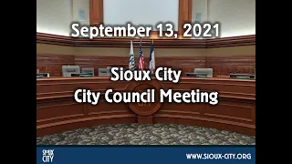 City of Sioux City Council Meeting- September 13, 2021