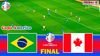 BRAZIL vs CANADA - FINAL COPA AMERICA | Full Match All Goals 2024 | eFootball PES Gameplay