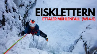EISKLETTERN // Mühlenfall in Ettal - Mittelschwere Tour für Fortgeschrittene (WI4+) feat. @ripperkon