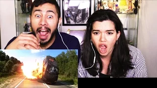 HARDCORE HENRY trailer reaction review by Jaby & Jenn Cadena!