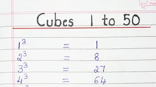 Cubes 1 to 50