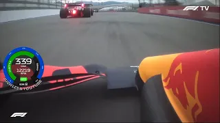 Verstappen Overtakes Bottas (339 km/h) Onboard Russia 2021