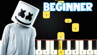 Happier - Marshmello ft Bastille | Beginner Piano Tutorial | Easy Piano