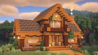 How to build a Large Spruce House in Minecraft | Spruce Mansion Tutorial