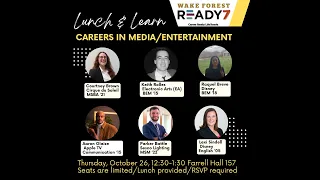 Alumni Panel: Careers in Media/Entertainment 10.26.23 | Wake Forest University School of Business