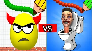 Draw To Skibidi Toilet  Game Vs Draw To Smash Logic Puzzle Game