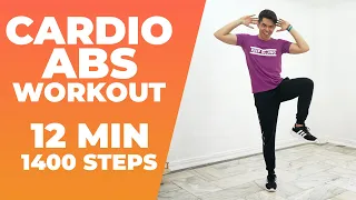 12 MIN CARDIO STANDING ABS Workout •1400 Steps • Walking Workout #126 • Keoni Tamayo