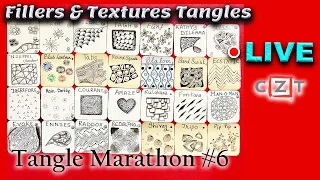 How to draw tangles -  Fillers or Textures - Organic - Draw with CZT - Tangle Marathon - Day #6