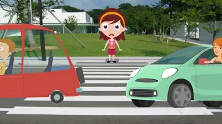 Crossing the road safely :  zebra crossing