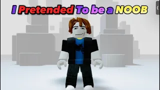 I Pretended to Be a Noob With Man Face Then Destroyed Everyone! (Roblox Bedwars)