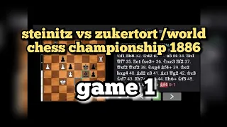 steinitz vs zukertort /world chess championship 1886 game 1