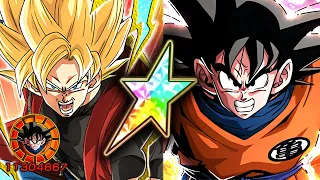 100% SSJ XENO GOKU + F2P LR SAIYAN SAGA GOKU [LEVEL 10 LINKS] Dragon Ball Z Dokkan Battle