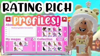 RATING RICH PLAYERS ADOPT ME PROFILES!💕🐯😨🦋🐣#adoptmeroblox #preppyadoptme #preppyroblox