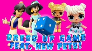 LOL Surprise Dolls, Jasmine, and Aladdin are Surprised With New Pets and Play Dress Up!