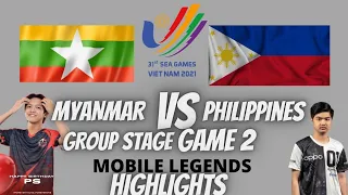 PHILIPPINES VS MYANMAR game 2 [ HIGHLIGHTS ] group stage |  sea games