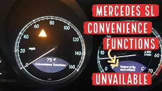 Mercedes SL   Convenience Functions Temporarily Unavailable