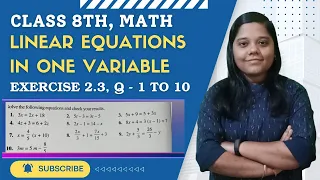 Class 8//Math//Ch 2//Ex - 2.3// All questions//Linear equations in one variable// knowledge dot in