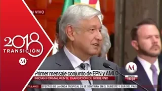AMLO y Peña Nieto, primer mensaje juntos