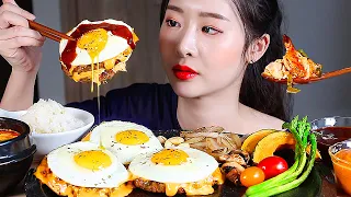 CHEESE HAMBURG STEAK DUCK CUISINE ASMR Mukbang Eating Show