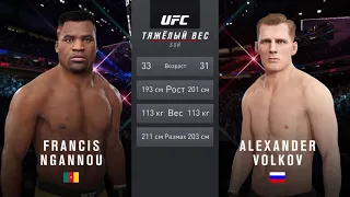 ФРЭНСИС НГАННУ VS АЛЕКСАНДР ВОЛКОВ UFC 4 CPU VS CPU