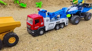 Bridge Construction Vehicles Excavator, Police Cars, Bulldozer | Funny stories police car