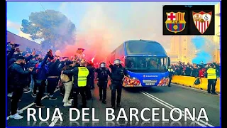 Barcelona vs Sevilla l Aficionados del Barcą reciben al equipo de manera ESPECTACULAR I Una final 💥