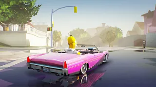 The Simpsons: Hit & Run 2020 Remastered Ray-Tracing RTX Graphics! [GTA 5 PC Mod]