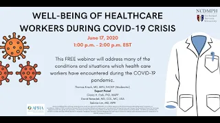 Well-being of Healthcare Workers During COVID-19 Crisis Webinar