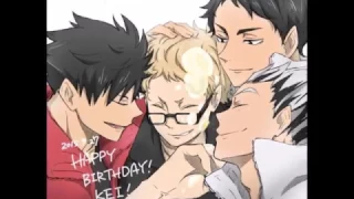 Tsukishima x Kuroo x Akaashi x Bokuto