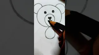 How to draw teddy bear from number 8||Cute teddy bear drawing step by step||Kid art||#ytshort #short