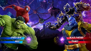 Spiderman & Hulk VS Thanos & Black Panther (Hardest AI) - Marvel vs Capcom: Who is The Best?