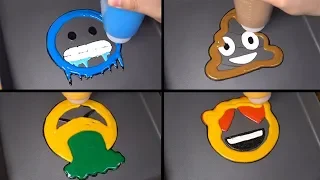 Emoji Pancake Art - Poop, Heart Eyes, Cold Face, Vomit