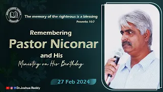 REMEMBERING PASTOR NICONAR AND HIS MINISTRY ON HIS BIRTHDAY#live |Grace Gospel Church Guntur|#jesus
