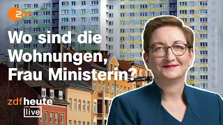 Bauministerin Geywitz über 700.000 fehlende Wohnungen  | ZDFheute live