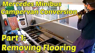 Minibus Campervan Conversion Part 1 - Minibus Flooring & Rails Removal