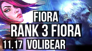 FIORA vs VOLIBEAR (TOP) | Rank 3 Fiora, 7 solo kills, Godlike, 400+ games | TR Challenger | v11.17