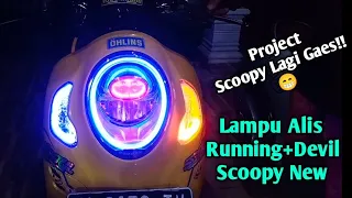 Pasang Lampu Alis Running+Devil Scoopy New