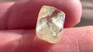 2.4 carat bright fancy yellow and very high quality rough diamond dodecahedron sku: kj2251