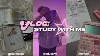 a productive study with me vlog ☆ year 10 gcse mock revision