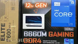 intel Core i5 12400 GIGABYTE B660M GAMING DDR4 MasterBox Q300L Retro Mini Tower 12th Gen PC Build