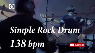 Simple Rock Drum Groove - 138 bpm - HQ