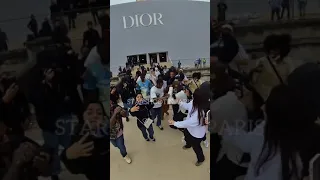 @TravisScottXX fans on fire at the Dior Menswear in Paris