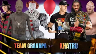 Grandpa Pennywise & Freddy Vs Roman Reigns John Cena & Brock Lesnar WWE 2K23