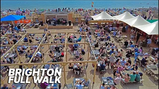 BRIGHTON, ENGLAND 🇬🇧 Full walking tour - City centre and seaside on a bank holiday weekend 🏖