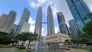 Kuala Lumpur Malaysia 2023 - Petronas Towers and KLCC Park 4K Tour