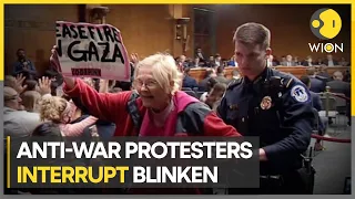 Anti-war protesters interrupt Antony Blinken at US Senate hearing | WION