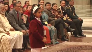 President Mukherjee meets with winners of Bravery Awards at Rashtrapati Bhavan