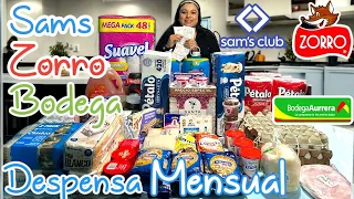 Despensa Mensual En Sams club Zorro Abarrotero y Bodega Aurrera #compras #despensa #hogar #mall