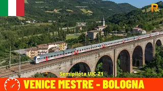 Cab Ride Venice Mestre - Bologna (Italy) train driver's view in 4K