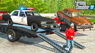 OLD SCHOOL COP CAR POLICE CHASE! | Farming Simulator 22